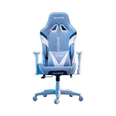 China Racing Adjustable Computer PU Leather Swivel (Height) High Back Gaming Chair Blue Ergonomic Gaming Chairs Good Quality for sale