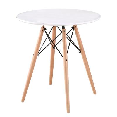 China White style demountable black Nordic casual coffee series round table kitchen wooden meeting table for sale