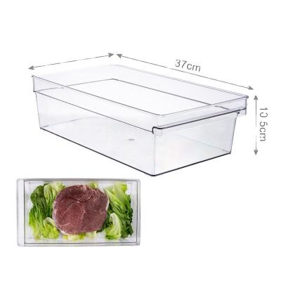 China Disposable Plastic BPA Free Plastic Fridge PET Fridge Bin Clear Pantry Storage Organizer For Kitchen for sale