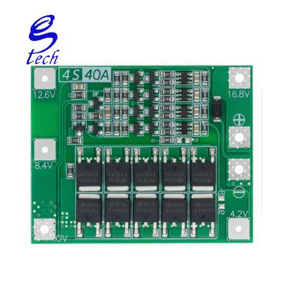 China 4S 40A current Li-ion 16-18V lithium 18650 battery charger protection board PCB BMS For 40A drill motor Lipo cell module boost bms 4s for sale