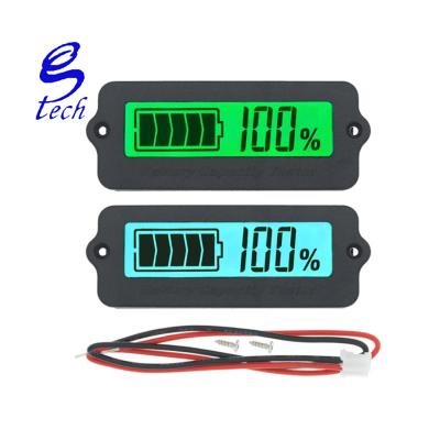 China Blue/Green 12V LY6W Acid Blue/Green LCD Display Indicator Lead Acid Battery Ead Battery Digit Display Meter Lithium Battery Power Detector Tester Voltmeter for sale