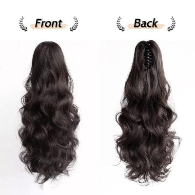 China Wavy Wig Tiger Clip Grab Clip Curly X-Ring Hair Ponytail Wig for sale