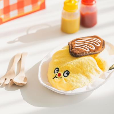 China Hot Selling Luxury Pet Viable Omurice Chew Squeak Toy Durable Soft Plush Interactive Toy Indoor Sniff Training Tools Leaky Food Toy for sale