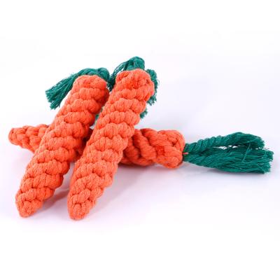 China Cute Durable Best Quality Pet Carrot Cotton Rope Stocked Interactive Chew Game Toy For Dogs for sale