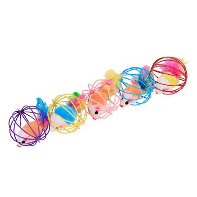 China Wholesale Stocked Cat Ball Toy Colorful Interactive Mouse Ball For Cat for sale