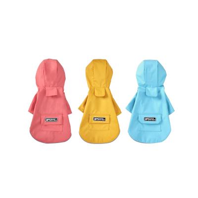 China Sustainable Hot Selling Cute Luxury Candy Color Pet Raincoat With Hat For Dogs Fashion Pet Clothing Accessories Cool Anorak Water-resist for sale