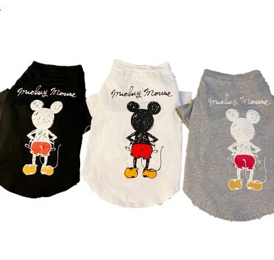 China Viable Hot Selling Luxury Pet Clothes Cute Classic Pet Apparel Fashion T-shirt Comfortable Mickey Mouse Matching Clothes for sale