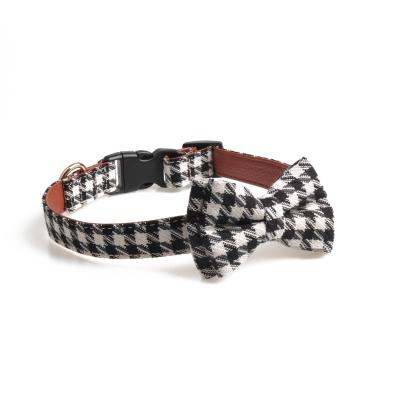 China Wholesale Sustainable Luxury Durable Soft Wool Houndstooth Clothing Accessories Good Quality Stylish Adjustable Pet Collar For Dogs for sale