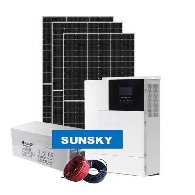 China China best quality 2kw 3kw 5 kw solar panel 5000w hybrid power home system with GEL battery for sale