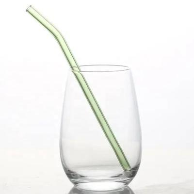 China Modern cleaner brush bent glass straws for smoothies juice tea for sale