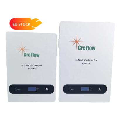 China Energy storage system EU US STORE GreFlow 15 years design lifepo4 48v 100ah battery life for home solar power system for sale