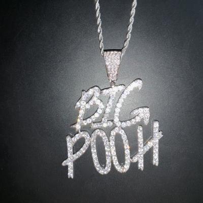 China Hip Hop Personalized Flower Custom Body Alphanumeric Necklace Stitching Micro Inlaid Zircon Pendant Necklace for sale