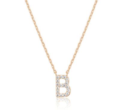 China 2021 Latest Zircon Necklace14K Gold Plated Initial Necklace Women's Letter Necklace for sale