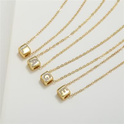 China Wholesale Hiphop Fashion Design New Gold Flower Shape Accessories 14K Gold Zircon Micro Pave Dies Copper Necklace for sale