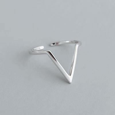 China Simple temperament Ring Opening Ring Accessories Small triangle V letter elegant fresh soft geometric ring CLASSIC for sale