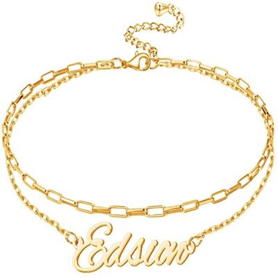 China Custom Sensitive Fashion Female Necklac Bracelet Anklet Name Layered Popular Necklace CLASSIC for sale