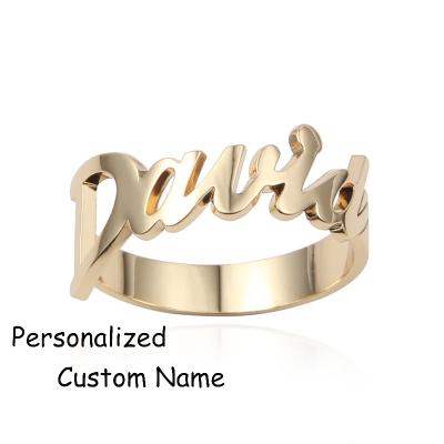 China Eternity Band Rings Stacking Finger Ring Jewelry Gold Color Personalized Ring Your Name Handmade Adjustable Wedding Custom Name Ring for sale