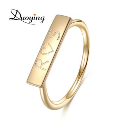 China Latest Trendy Gold Finger Designs Tasty Jewelry Women Metal Simple Gold Ring Designs Custom Name Ring for sale