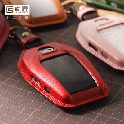 China NEW 2021 Luxury Handmade High Grade Full Grain Car Key Sewing Genuine Leather Smart Covers and 100% Eco-friendly For BMW X3\X4\X5\X6\X7 for sale