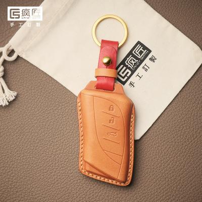 China NEW 2021 Luxury Handmade High Grade Full Grain Car Key Stitching Genuine Leather Smart Covers and 100% Eco-friendly For Lexus LS450\Es300\UX for sale