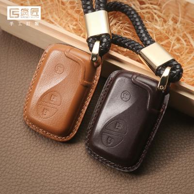 China 2021 Luxury and 100% Eco-friendly NEW Top Grade LeatherCraft Hands Stitching Genuine Cowhide Leather Car Key Case Cover For Lexus CT200/ES/RX/GS for sale