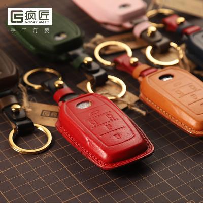 China NEW 2021 Luxury Handmade High Grade Full Grain Car Key Stitching Genuine Leather Smart Covers and 100% Eco-Friendly For Toyota Alphard/Vellfire/Previa for sale