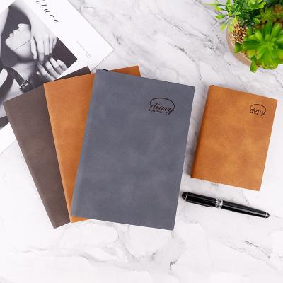 China China Planner Custom Products Normal Black Leather Diary Diary Agenda Stationary Notebook A6-B5 School for sale