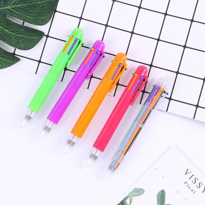 China Fine Point Pen Korean Stationery Multifunctional Press Ink Color Ballpoint Pen Normal Multicolor Pen for sale