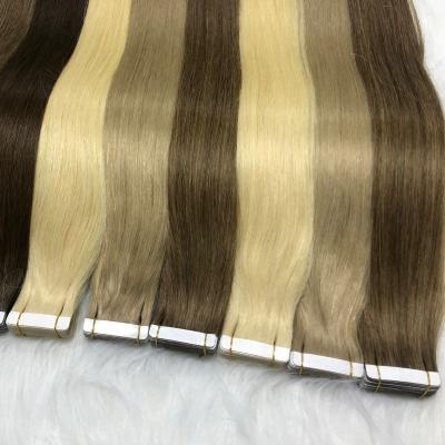 China No Shedding. No Tangle. Soft. Shiny Factory Direct Best Quality Tape Extensions double drawn  Invisible tape in hair extensions 100human hair for sale