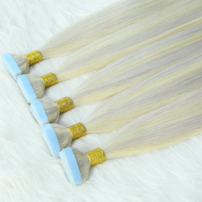 China Natural Wave Raw unprocessed human hair tape in extensions top quality double drawn tapein hair extension for sale