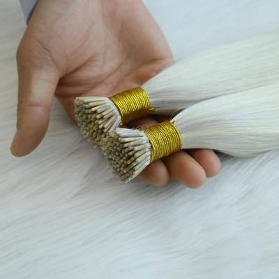 China Silky Straight Wave Factory Double Drawn Single Donor Remy Keratin Hair I Tip Human Hair Extensions Cuticle Aligned for sale