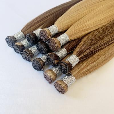 China Thin & Light Can Be Cut No Return Thin Soft Light Genius Weft New Silk Flat Weft Hair Russian White Hair Extensions Genius Weft for sale