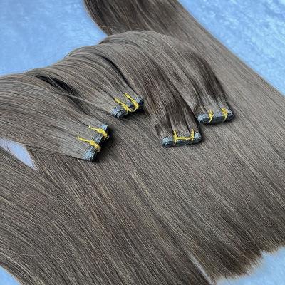 China Much softer than traditional machine hair weft European Virgin Hair Weft Double Drawn, Cambodian Weft Seamless Weft Hair Extensions for sale