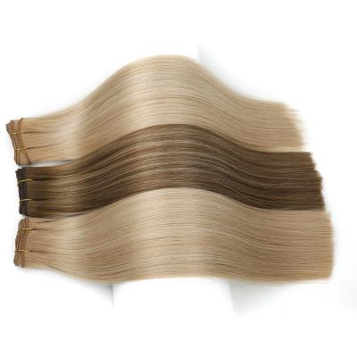 China Natural & Healthy & Smooth Double Drawn Machine Weft Silky Straight Machine Weft Hair Extensions for sale