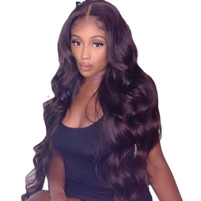 China Body Wave Factory Supplier Selling Cheap Unprocessed Peruvian Virgin Body wave Human Hair Swiss Lace Front Closure Wig For Black Women for sale