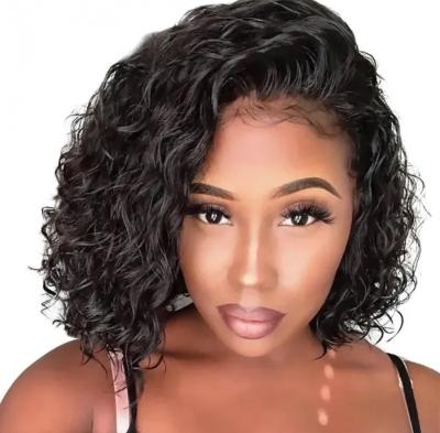 China Jerry Curl Wholesale Kinky Jerry Curly Front Lace Human Hair Wig Natural Black Long Curly Brazilian Hair Full Front Lace Wig For Women for sale