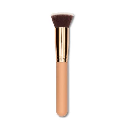 China Wholesale High Quality Custom Makeup Smudge Brush POTIYA Single Vegan Liquid Flat Rose Golden Kabuki Private Label Cosmetic Brush for sale