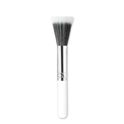 China Custom Flat Brush Logo Synthetic Hair Foundation Cosmetic Dotting Brush for Make Up Facial with Plastic Handle for sale