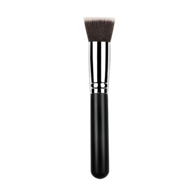 China Wholesale High Quality Custom Makeup Brush Single Liquid Foundation Smudge Brush Vegan Flat Top Mounted Kabuki Private Label Foundation Black Br for sale