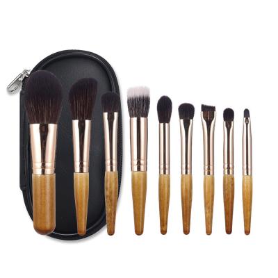 China Portable Soft Durable.skin-friendly 9pcs Travel Makeup Brush Set Eyeshadow Base Powder Eyelash Lip Concealer Pencil Blush Make Up Brush Set with Bag for sale