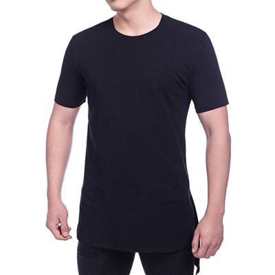 China Custom Hip Hop T-shirt Men's Aplet T-shirt High-Low Side Anti-Shrink Split Zipper Street Edge T-shirt for sale