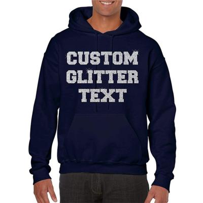 China Viable custom mens long sleeve hoodie 100% cotton bling glitter oversized hoodies solid color graphc hoodie for sale