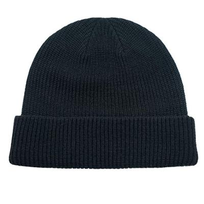 China breathable & Custom Classic Men's Beanie Cotton Ribbed Knit Winter Beanie Hats Acrylic Cuffed Beanie Warm Hat Waterproof for sale