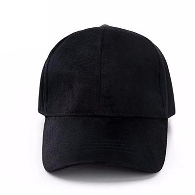 China Wholesale JOINT Black Suede Hats Curved Brim Baseball Cap 6 Panel Trucker Custom Logo Plain Hats for sale