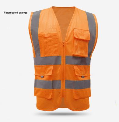 China Water proof Cheap orange high visibility reflective yellow vest custom design printed logo for sale