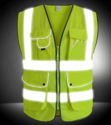 China Water Proof Zipper Workwear Jacket High Visibility Safety Reflective Safety Vest for sale