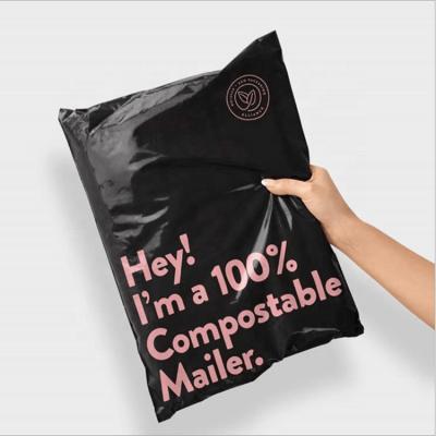 China Bio Biodegradable Package China Courier Starch Bag Selection And Black Clothing Bags Custom Biodegradable Mailing Bags for sale