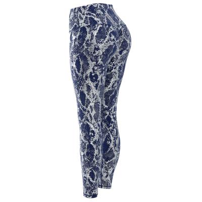 China Breathable Women High Waist Snakeskin Print Workout Yoga Pants Gaiters for sale