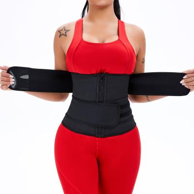 China Antibacterial Steel Bone 9 Strap Dual Zipper Latex Waist Trainer Plus Waist Shapers for sale