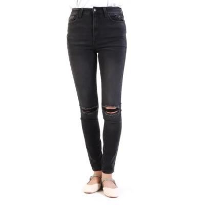 China 2021 Comfortable Classic High Rise Skinny Jeans Women Spring Summer Time Breathable Black Jeans for sale